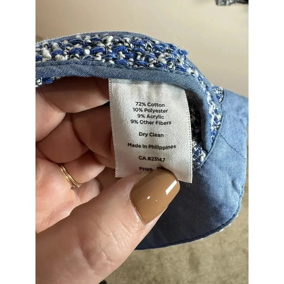 Talbots Blue Tweed Open Front XL Plus Size Preppy Classic Mature Chic Work Wear - Picture 8 of 8